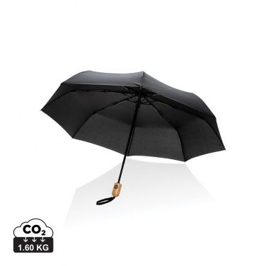 Logotrade promotional merchandise photo of: 21" Impact AWARE™ RPET 190T bamboo auto open/close umbrella