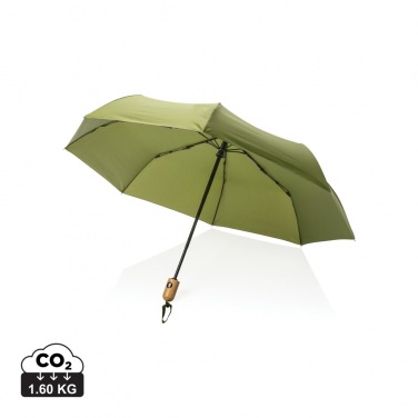 Logotrade advertising product image of: 21" Impact AWARE™ RPET 190T bamboo auto open/close umbrella