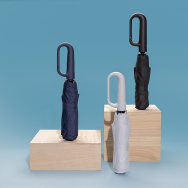 Logotrade corporate gift image of: Yara 21" AWARE™ RPET solid colour umbrella with carabiner
