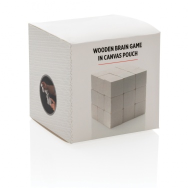 Logotrade promotional items photo of: Wooden brain game in canvas pouch