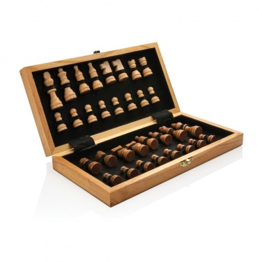 Logo trade promotional gift photo of: Luxury wooden foldable chess set
