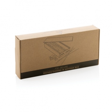 Logo trade promotional giveaways picture of: Deluxe mikado/domino in wooden box