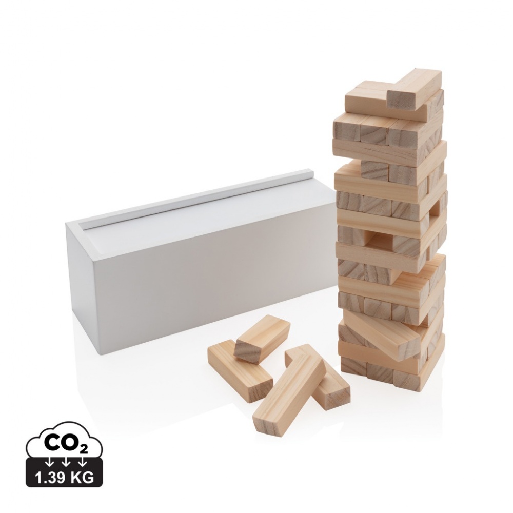 Logotrade promotional product image of: Deluxe tumbling tower wood block stacking game