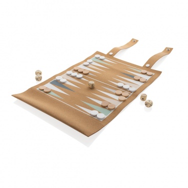 Logotrade promotional item image of: Britton cork foldable backgammon and checkers game set