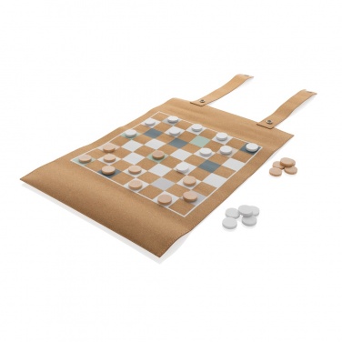 Logotrade advertising product picture of: Britton cork foldable backgammon and checkers game set