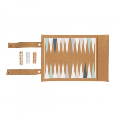 Logo trade promotional gifts picture of: Britton cork foldable backgammon and checkers game set