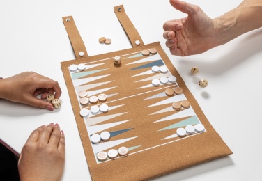 Logotrade promotional gifts photo of: Britton cork foldable backgammon and checkers game set