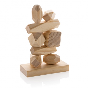 Logo trade business gifts image of: Ukiyo Crios wooden balancing rocks in pouch