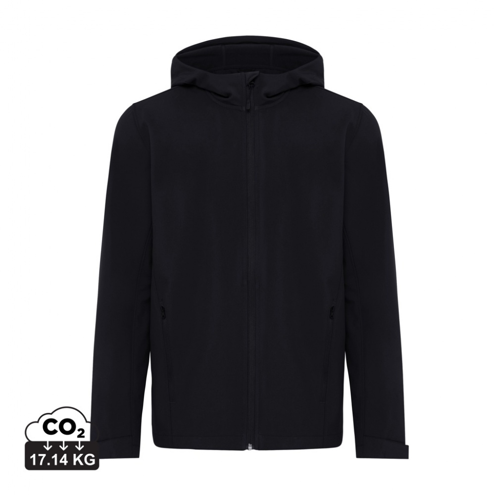 Logo trade promotional merchandise image of: Iqoniq Makalu men recycled polyester soft shell jacket