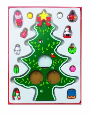 Logo trade business gift photo of: Wooden xmas tree decoration