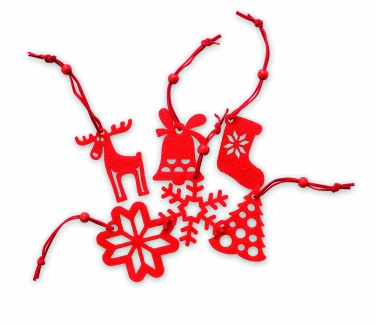 Logo trade promotional merchandise picture of: Set of 6 felt tree hangers