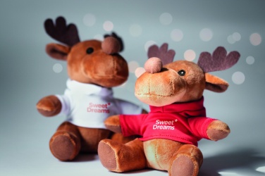 Logo trade corporate gifts picture of: Plush reindeer with hoodie