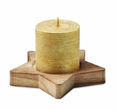 Logo trade corporate gifts picture of: Candle on star wooden base