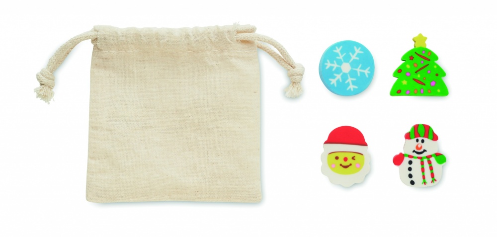 Logotrade promotional gift image of: Set of 4 Christmas erasers