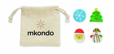 Logo trade promotional products image of: Set of 4 Christmas erasers