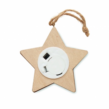 Logo trade promotional giveaways image of: Wooden weed star with lights