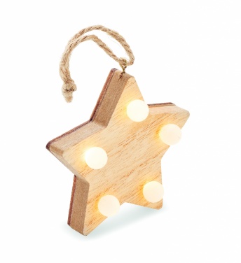 Logo trade promotional giveaway photo of: Wooden weed star with lights