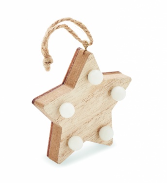 Logotrade advertising product picture of: Wooden weed star with lights