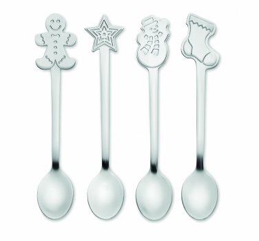 Logo trade corporate gift photo of: Set of 4 Christmas tea spoon