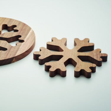 Logo trade promotional gifts picture of: Acacia wooden pot holders set