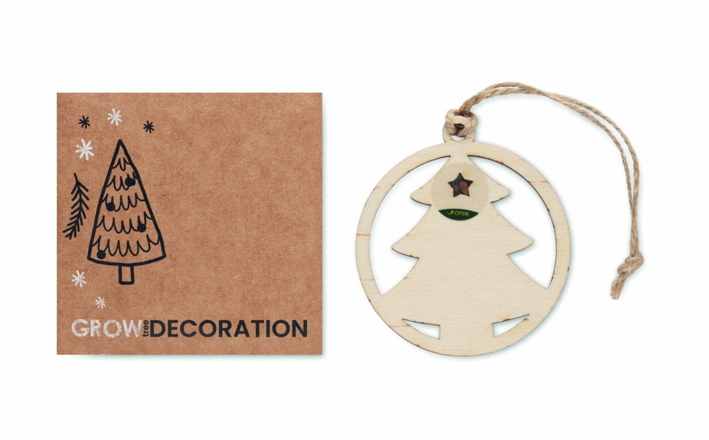 Logo trade promotional items picture of: Wooden tree shape hanger