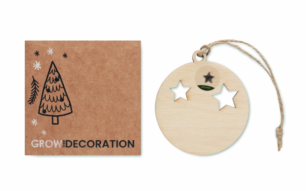 Logotrade corporate gift picture of: Wooden bauble shape hanger