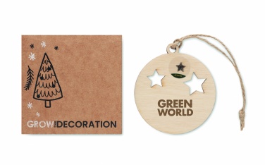 Logo trade business gift photo of: Wooden bauble shape hanger