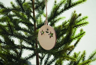 Logo trade advertising products picture of: Wooden bauble shape hanger