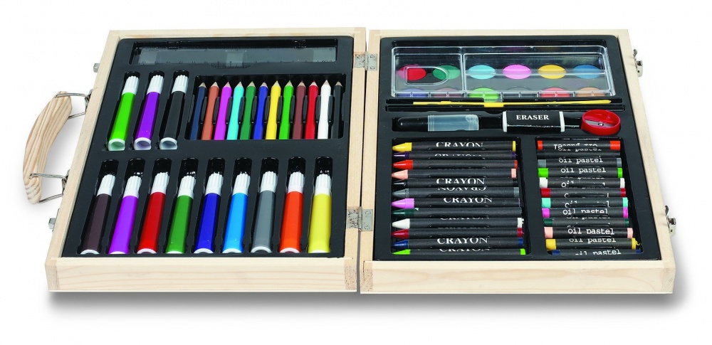 Logotrade promotional item image of: Artist's set in wooden box