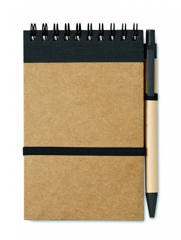 Logo trade promotional giveaway photo of: A6 recycled notepad with pen
