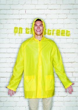 Logo trade promotional giveaways image of: PVC raincoat with hood