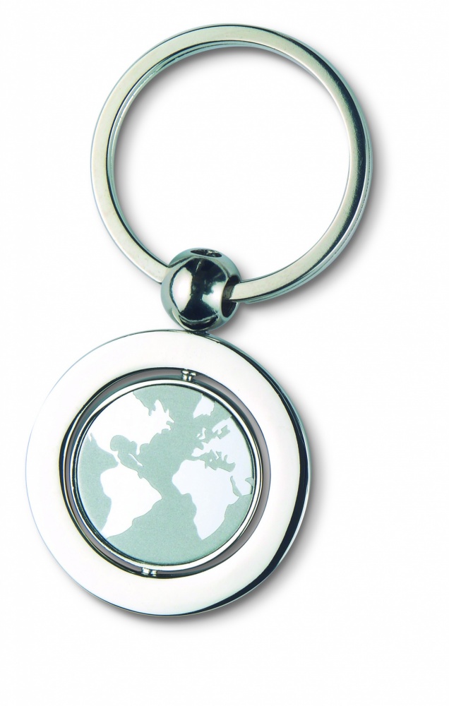 Logo trade promotional products image of: Globe metal key ring  WORLD