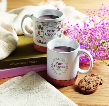 Logo trade corporate gift photo of: Ceramic cork mug 280 ml