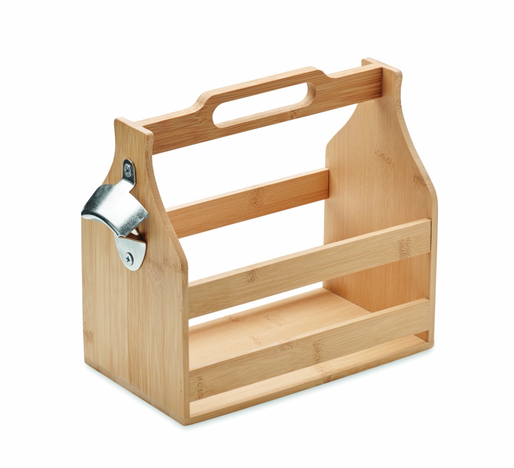 Logotrade promotional gift image of: 6 beer crate in bamboo