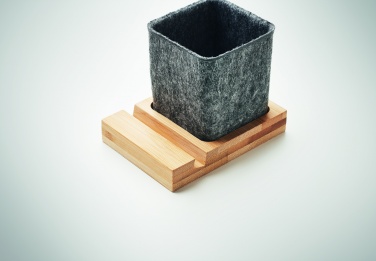 Logo trade advertising products image of: RPET felt pen pot phone stand