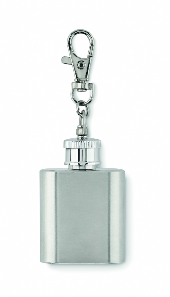 Logo trade promotional merchandise image of: Hipflask key ring Joensuu