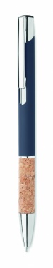 Logo trade promotional giveaways image of: Ballpoint pen made of aluminum with a cork grip