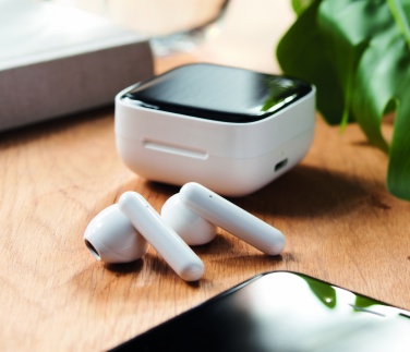 Logotrade promotional giveaway picture of: TWS earbuds with solar charger