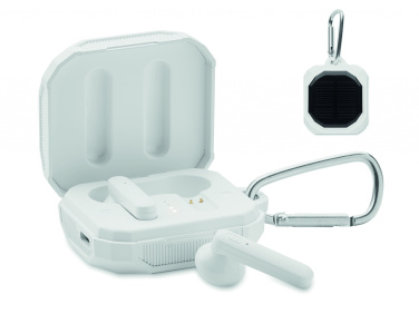 Logo trade corporate gift photo of: TWS earbuds with solar charger