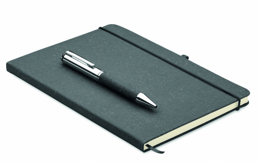 Logo trade promotional product photo of: Recycled leather notebook set