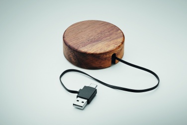 Logo trade promotional items picture of: Wireless charger in acacia 15W