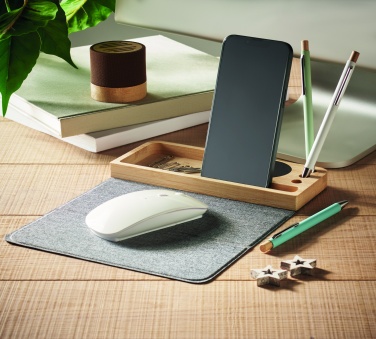 Logotrade promotional giveaway image of: Wireless charger in bamboo 15W