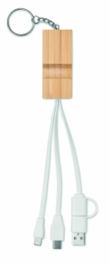 Logo trade promotional merchandise picture of: Bamboo key ring and stand Salo
