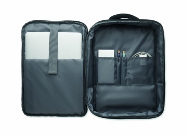 Logotrade promotional merchandise photo of: A safe 15-inch laptop backpack made of 300D RPET with a 210D RPET lining and customizable printing.
