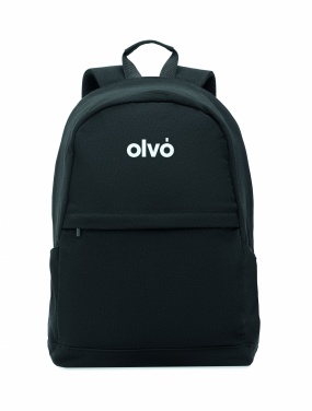 Logo trade promotional merchandise photo of: A 15-inch laptop backpack made of recycled pre-consumer cotton and recycled polyester with customizable printing.