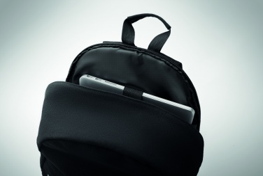 Logo trade promotional giveaways picture of: A 15-inch laptop backpack made of recycled pre-consumer cotton and recycled polyester with customizable printing.