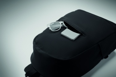 Logo trade promotional gifts image of: A 15-inch laptop backpack made of recycled pre-consumer cotton and recycled polyester with customizable printing.