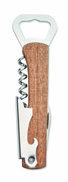 Logo trade business gifts image of: 3 in 1 bamboo bottle opener WOOL