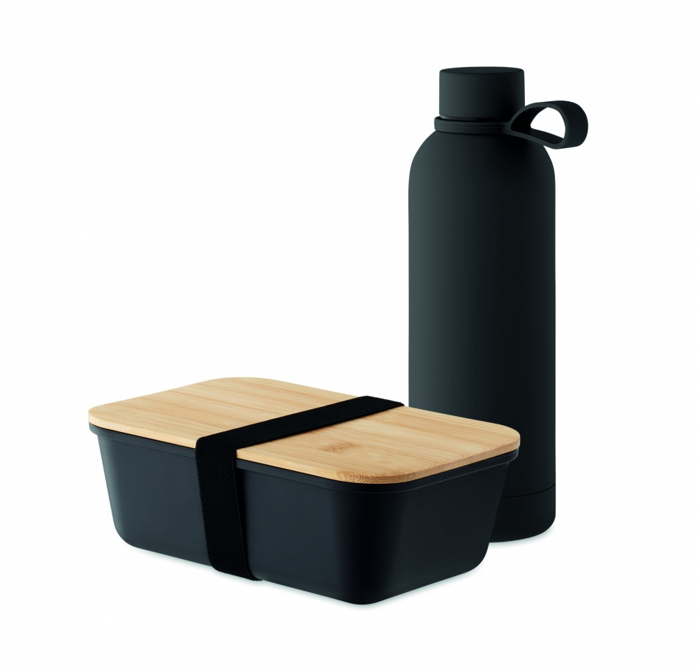 Logo trade promotional products image of: Lunch box bottle gift set