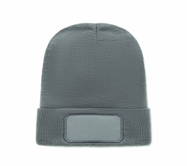 Logo trade business gifts image of: Unisex beanie RPET polyester
